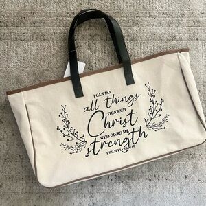 LOVE IN FAITH Natural Canvas Tote